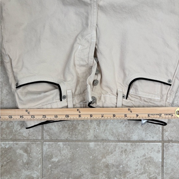 Reformation Cynthia High Rise Straight Jean Size 28 Cream And Black - Picture 8 of 8